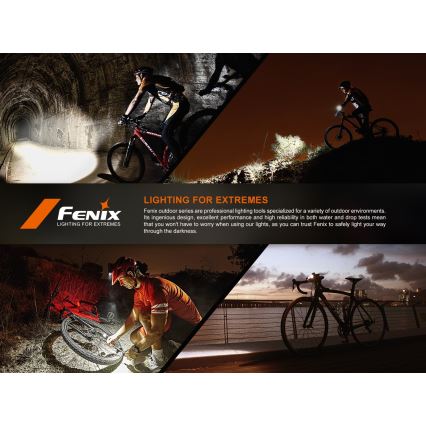 Fenix BC22R - LED uzlādējamais velosipēda lukturis ar regulējamu spilgtumu LED/USB 3400 mAh IP66 1400 lm 41 h melns