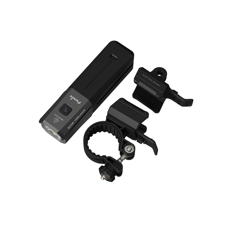 Fenix BC22R - LED uzlādējamais velosipēda lukturis ar regulējamu spilgtumu LED/USB 3400 mAh IP66 1400 lm 41 h melns