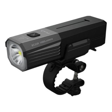 Fenix BC22R - LED uzlādējamais velosipēda lukturis ar regulējamu spilgtumu LED/USB 3400 mAh IP66 1400 lm 41 h melns