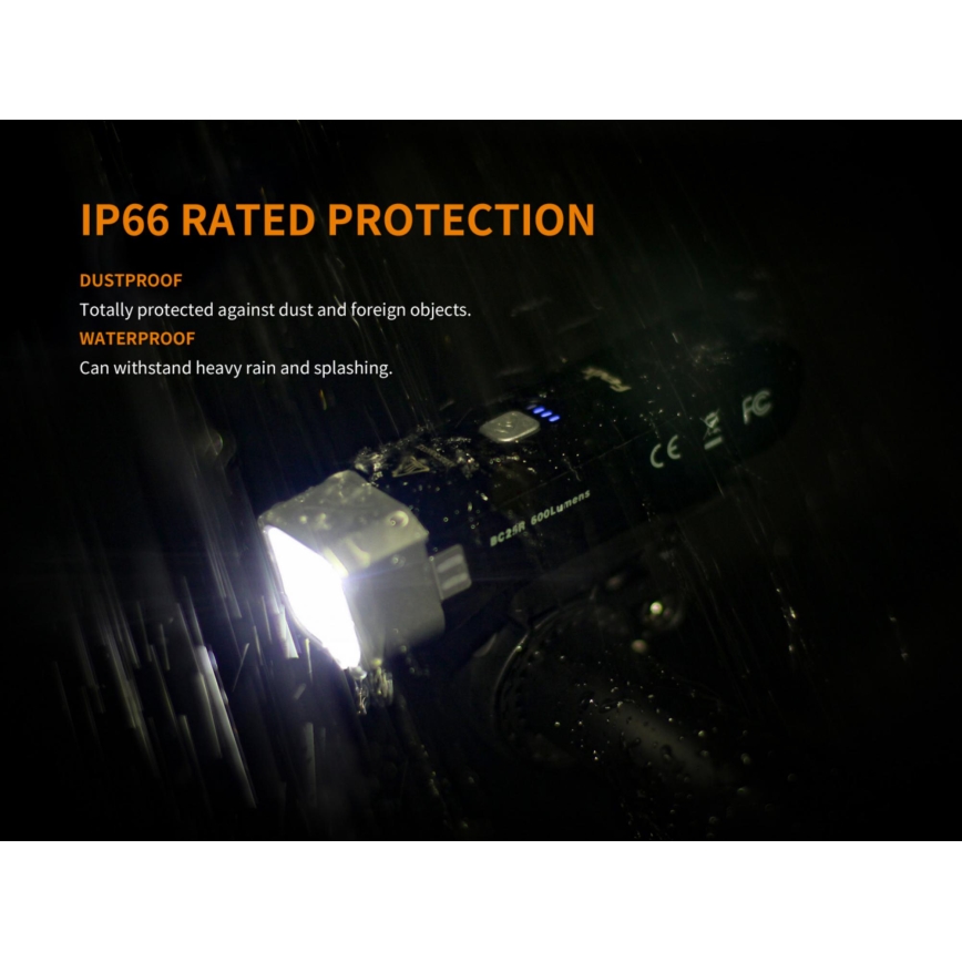 Fenix BC25R - LED Uzlādējams velosipēda gaismeklis LED/USB IP66 600 lm 36 hrs
