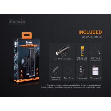 Fenix BC26R - LED Uzlādējama velosipēda lampa LED/USB IP68 1600 lm 65 h