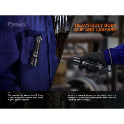 Fenix C7 - LED uzlādējamais lukturis ar regulējamu spilgtumu LED/1x21700 IP68 3000 lm 68 h