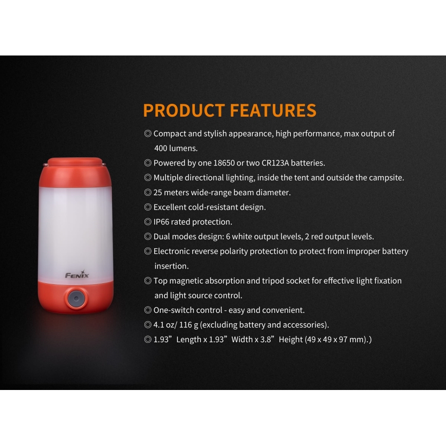 Fenix CL26RGREEN - LED Aptumšojama pārnēsājama uzlādējama lampa LED/USB IP66 400 lm 400 h zaļa