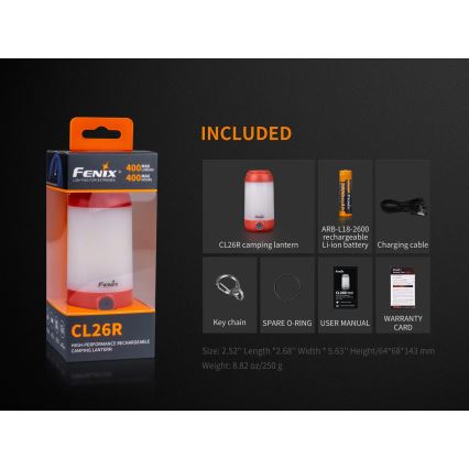 Fenix CL26RGREEN - LED Aptumšojama pārnēsājama uzlādējama lampa LED/USB IP66 400 lm 400 h zaļa