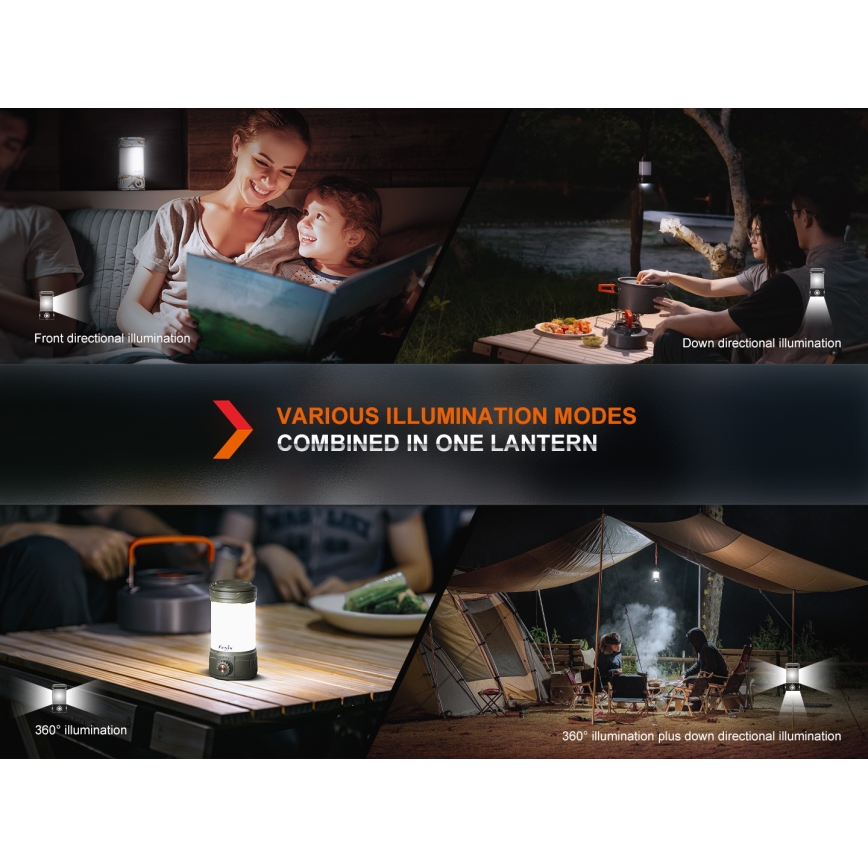 Fenix CL26RPROCAM - LED Aptumšojama pārvietojams uzlādējams lampa LED/USB IP66 650 lm 408 h 5000 mAh pelēka