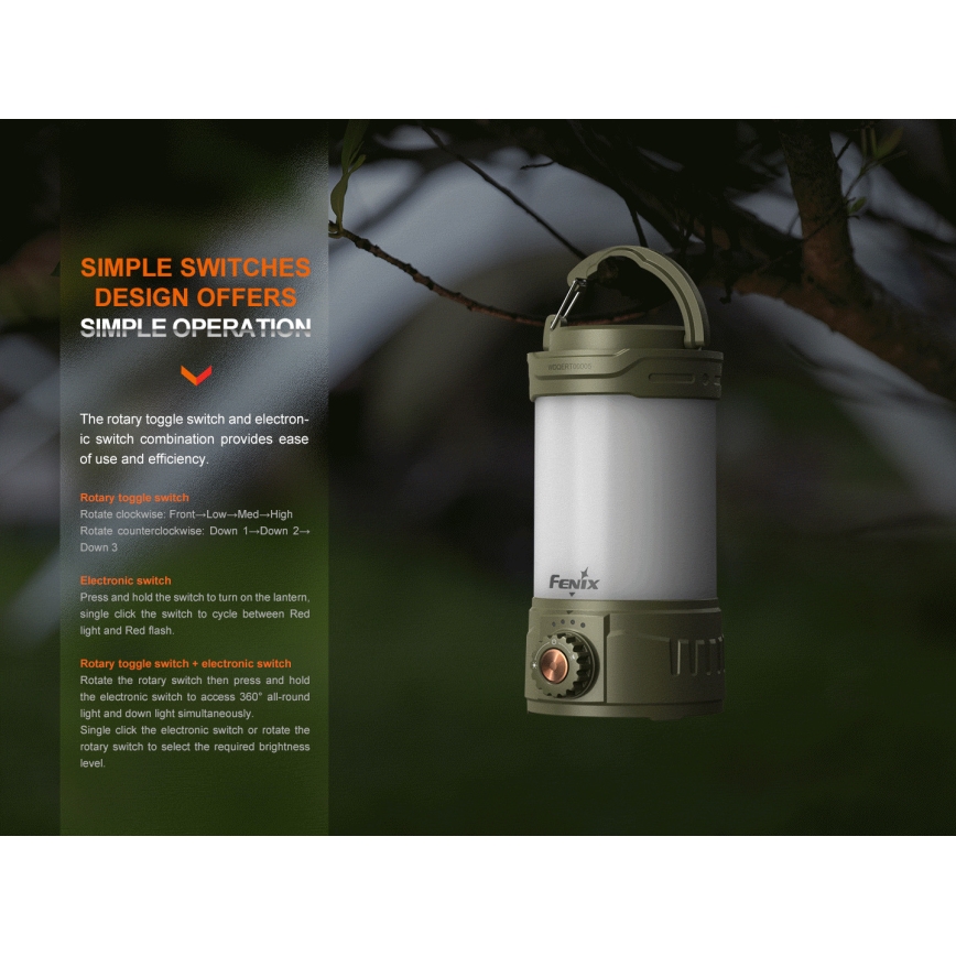 Fenix CL26RPROCAM - LED Aptumšojama pārvietojams uzlādējams lampa LED/USB IP66 650 lm 408 h 5000 mAh pelēka