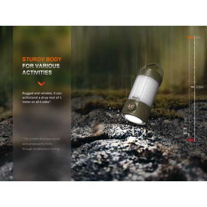 Fenix CL26RPROCAM - LED Aptumšojama pārvietojams uzlādējams lampa LED/USB IP66 650 lm 408 h 5000 mAh pelēka