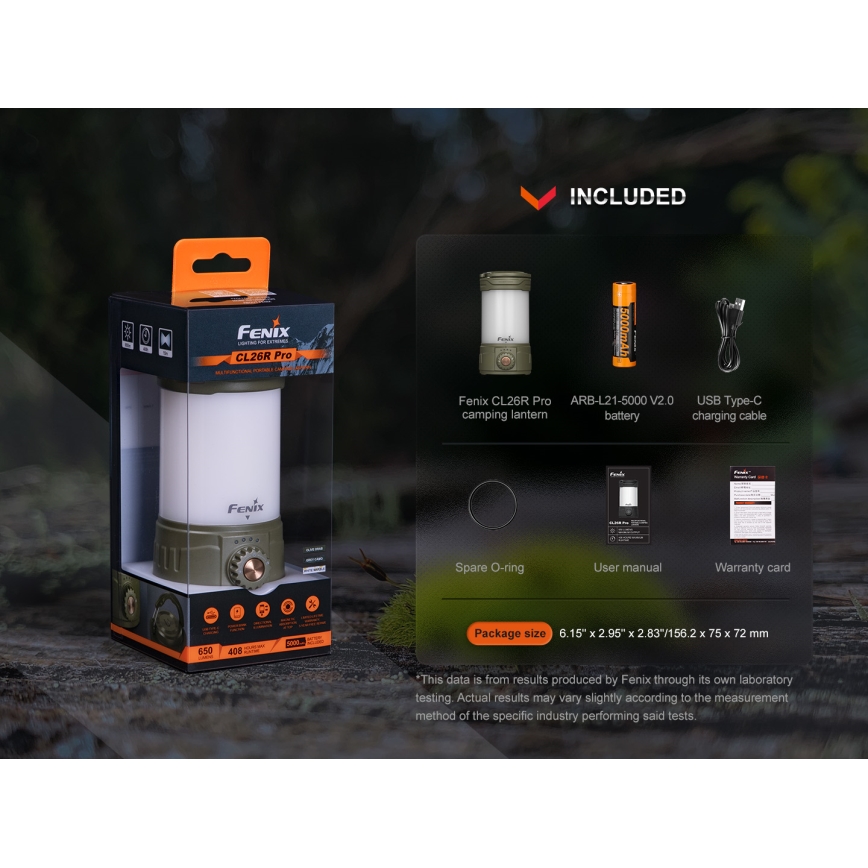 Fenix CL26RPROCAM - LED Aptumšojama pārvietojams uzlādējams lampa LED/USB IP66 650 lm 408 h 5000 mAh pelēka