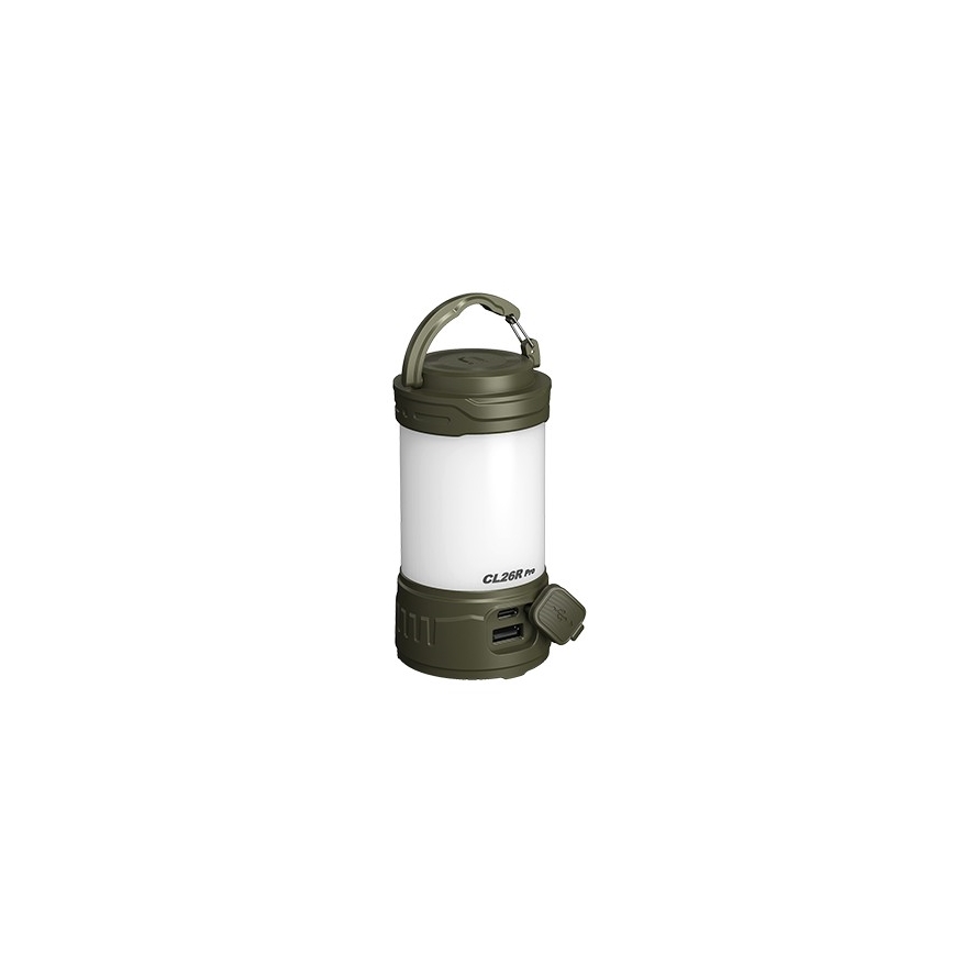 Fenix CL26RPROOLI - LED Aptumšojama pārvietojams uzlādējams lampa LED/USB IP66 650 spīdīgs 408 h 5000 mAh zaļa
