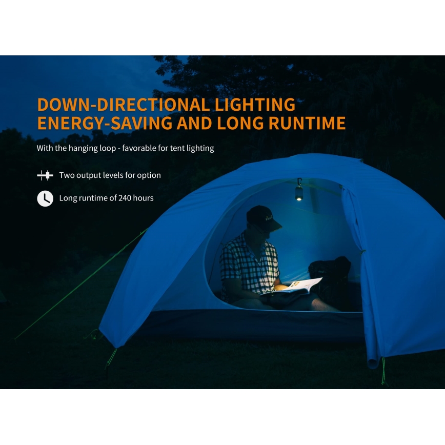Fenix CL26RRED - LED Aptumšojama pārvietojams uzlādējams lampa LED/USB/2xCR123A IP66 400 spīdīgs 400 h 2600 mAh oranža
