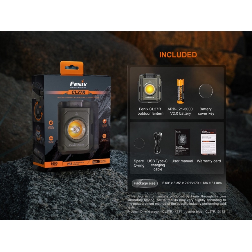 Fenix CL27RGRE - LED Aptumšojama uzlādējams lampa LED/USB IP66 1600 spīdīgs 285 h 5000 mAh
