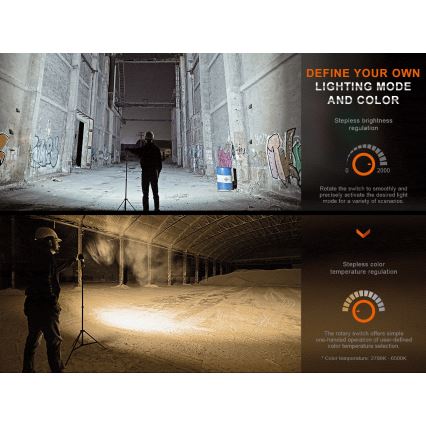 Fenix CL28R - LED Aptumšojama uzlādējams Prožektors ar lādētājakumulators LED/USB IP66 2000 spīdīgs 360 h 10000 mAh