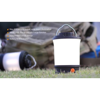 Fenix CL30R - LED Pārnēsājama uzlādējama lampa LED/USB/6xCR123A IPX7 650 lm 300 h 2600 mAh