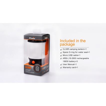 Fenix CL30R - LED Pārnēsājama uzlādējama lampa LED/USB/6xCR123A IPX7 650 lm 300 h 2600 mAh