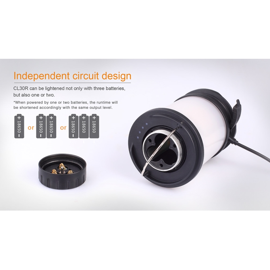 Fenix CL30R - LED Pārnēsājama uzlādējama lampa LED/USB/6xCR123A IPX7 650 lm 300 h 2600 mAh