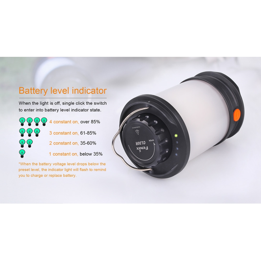 Fenix CL30R - LED Pārnēsājama uzlādējama lampa LED/USB/6xCR123A IPX7 650 lm 300 h 2600 mAh