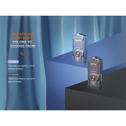 Fenix E03RV20GREY - LED Uzlādējams lukturis LED/USB IP66 500 spīdīgs 30 h 400 mAh