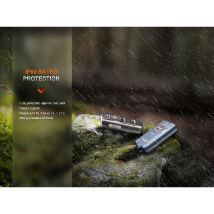 Fenix E03RV20GREY - LED Uzlādējams lukturis LED/USB IP66 500 spīdīgs 30 h 400 mAh