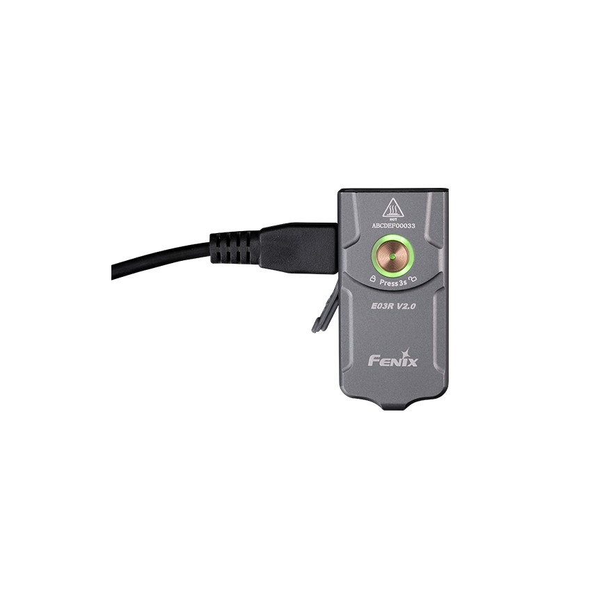 Fenix E03RV20GREY - LED Uzlādējams lukturis LED/USB IP66 500 spīdīgs 30 h 400 mAh