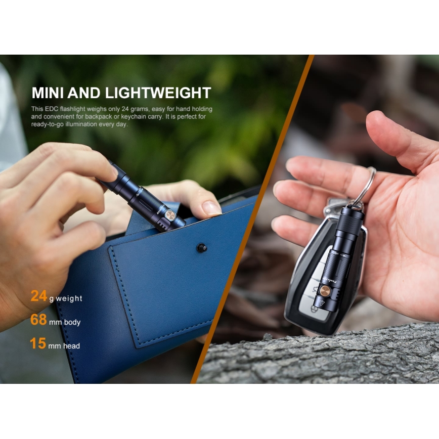 Fenix E05RBLC - LED Uzlādējams lukturis LED/USB IP68 400 lm 30 hrs