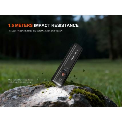 Fenix E06RPROEUBLC- Regulējams LED uzlādējamais lukturis LED/USB 1650 mAh IP66 1600 lm 111 h melns