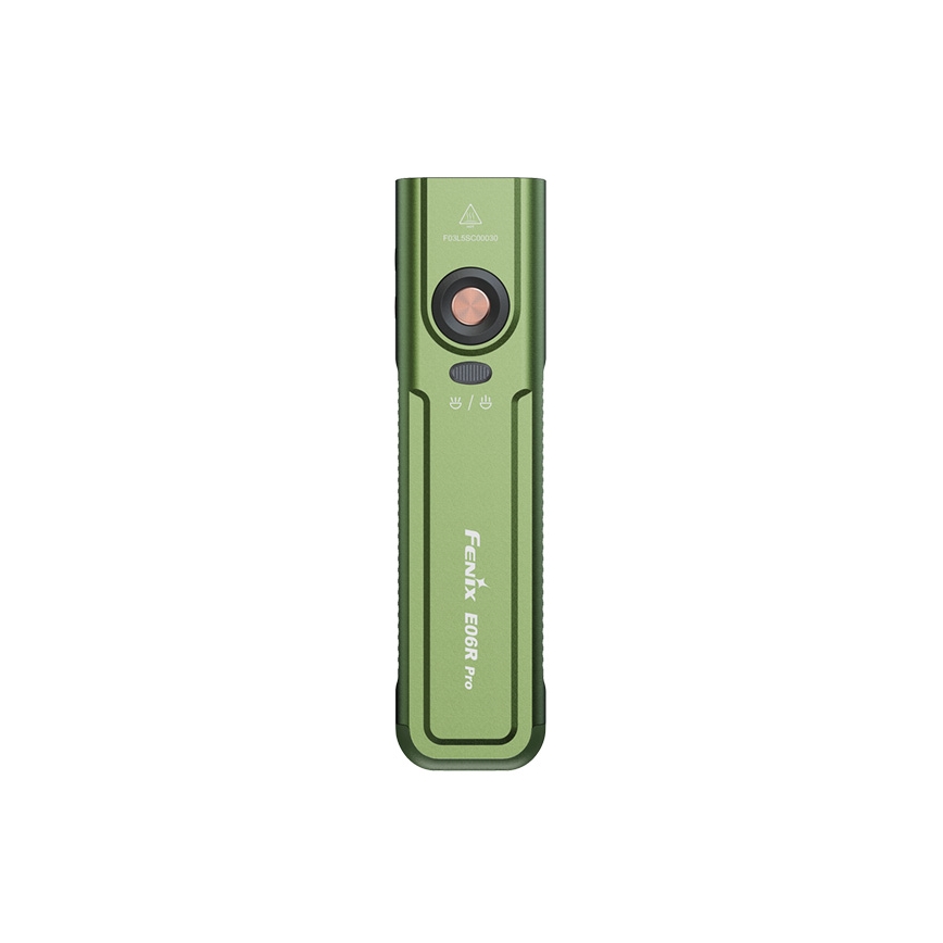 Fenix E06RPROEUOLI - uzlādējamais LED lukturis ar regulējamu spilgtumu LED/USB 1650 mAh IP66 1600 lm 111 h zaļš