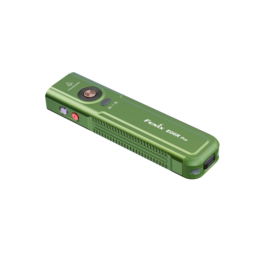 Fenix E06RPROEUOLI - uzlādējamais LED lukturis ar regulējamu spilgtumu LED/USB 1650 mAh IP66 1600 lm 111 h zaļš