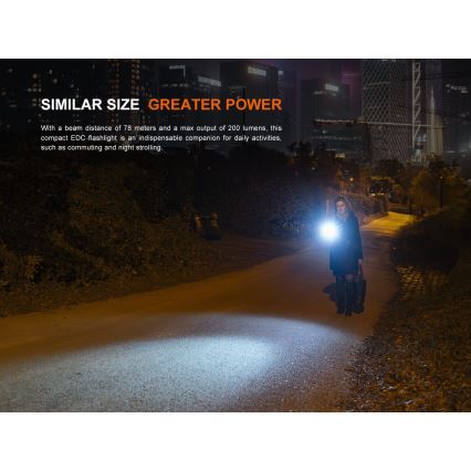 Fenix E12V30 - regulējams LED uzlādējamais lukturis LED/1xAA 2000 mAh IP68 200 lm 100 h melns