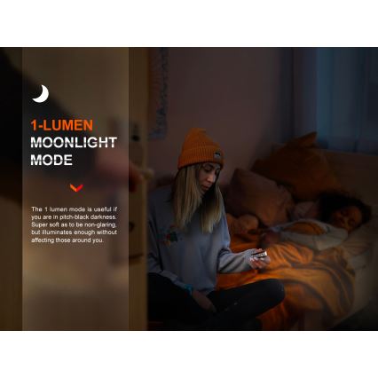 Fenix E18RV20800 - LED uzlādējamais lukturis ar regulējamu spilgtumu LED/USB/1xCR123A 800 mAh IP68 1200 lm 200 h melns