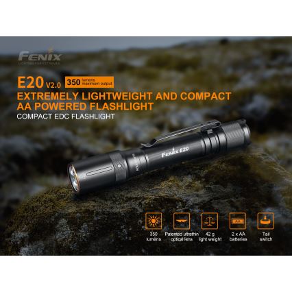 Fenix E20V20 - LED Lukturis LED/2xAA IP68 350 lm 200 hrs