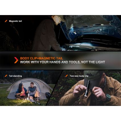 Fenix E28RV20 - LED Aptumšojama uzlādējams lukturītis LED/USB/2xCR123A IP68 1700 spīdīgs 260 h 3400 mAh