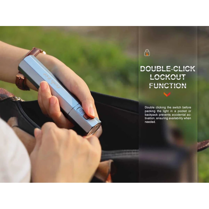 Fenix ECPBLCK - LED Uzlādējams lukturis ar lādētājakumulators USB IP68 1600 spīdīgs 504 h 5000 mAh melna