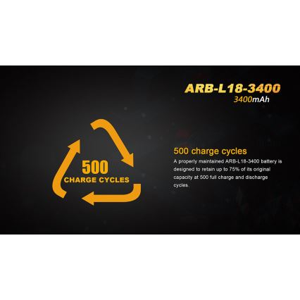 Fenix FE18650LI34 - 1 gab. Uzlādējamais akumulators 18650, 3,6 V, 3400 mAh