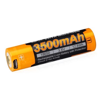 Fenix FE18650LI35USB - 1 gab. Uzlādējamais Li‑ion akumulators USB/3,6V 3500 mAh