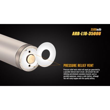 Fenix FE18650LI35USB - 1 gab. Uzlādējamais Li‑ion akumulators USB/3,6V 3500 mAh