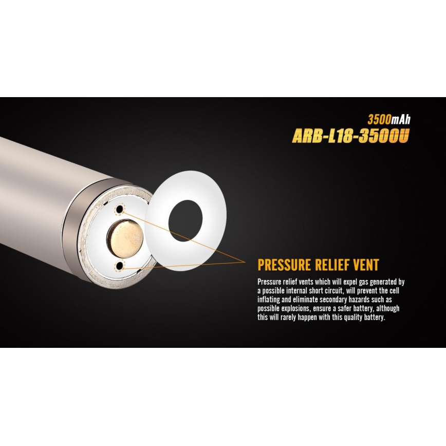 Fenix FE18650LI35USB - 1 gab. Uzlādējamais Li‑ion akumulators USB/3,6V 3500 mAh