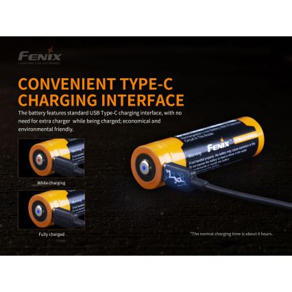 Fenix FE21700USB - 1 gab. Uzlādējamais akumulators USB/3,6V 5000 mAh