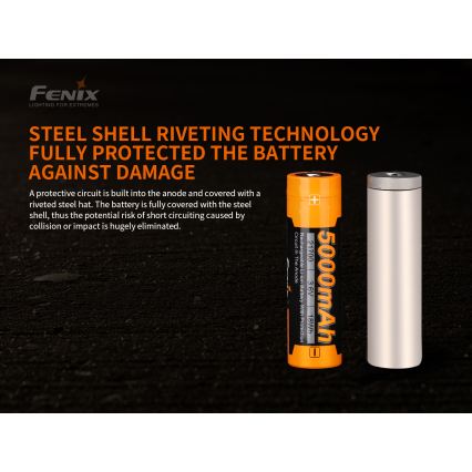 Fenix FE21700V20 - 1 gab. Uzlādējamais 21700 akumulators, 3,6 V, 5000 mAh