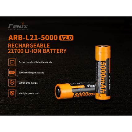 Fenix FE21700V20 - 1 gab. Uzlādējamais akumulators 21700/3,6 V 5000 mAh