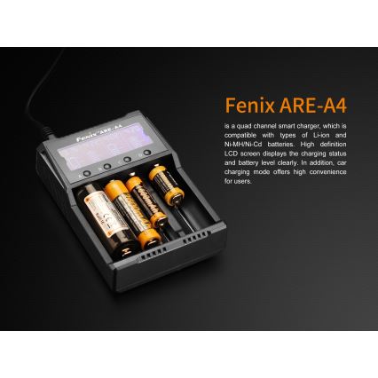 Fenix FENAREA4 - Bateriju lādētājs 4xLi-ion/AAA/AA/C 5V