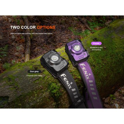 Fenix HL12RV20BLC - LED regulējama uzlādējama galvas lampa LED/USB 950 mAh IP66 500 lm 112 h melna