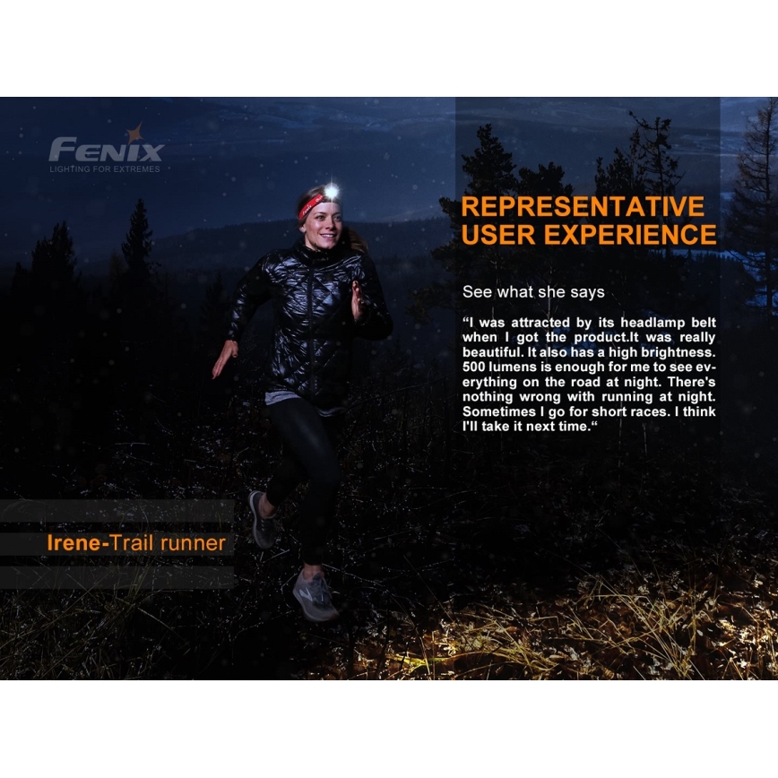 Fenix HL18RTRAIL - LED Uzlādējams galvas lukturis LED/3xAAA IP66 500 lm 300 hrs