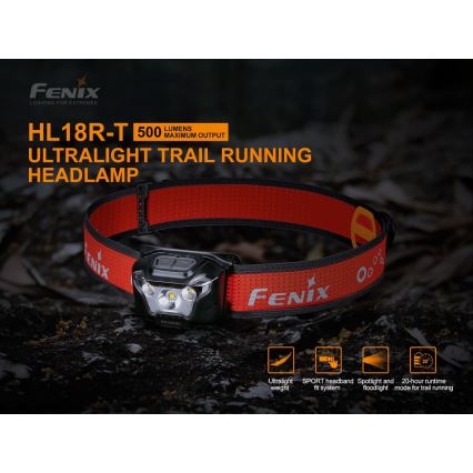 Fenix HL18RTRAIL - LED Uzlādējams galvas lukturis LED/3xAAA IP66 500 lm 300 hrs