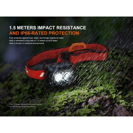 Fenix HL18RTV20BLC - LED Aptumšojama uzlādējams galvas lampa LED/USB/3xAAA IP66 800 lm 160 h 1900 mAh melna/oranža