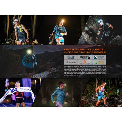 Fenix HL18RTV20BLC - LED Aptumšojama uzlādējams galvas lampa LED/USB/3xAAA IP66 800 lm 160 h 1900 mAh melna/oranža