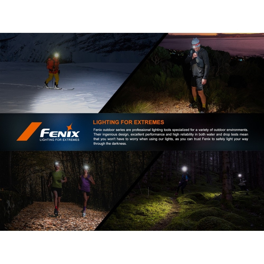 Fenix HL18RTV20BLC - LED Aptumšojama uzlādējams galvas lampa LED/USB/3xAAA IP66 800 lm 160 h 1900 mAh melna/oranža