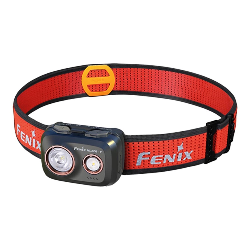 Fenix HL32RTBLCK - LED Uzlādējama galvas lampa LED/USB/3xAAA IP66 800 spīdīgs 300 h 1900 mAh melna/oranža