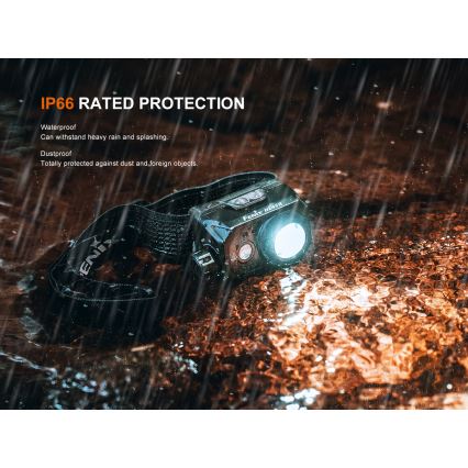 Fenix HL45R - LED Aptumšojama uzlādējams fokusēšanās galvas lampa LED/USB IP66 1000 spīdīgs 240 h melna