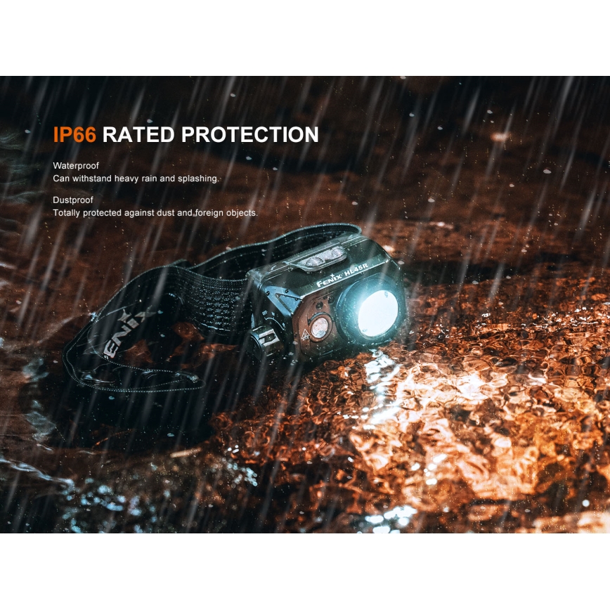 Fenix HL45R - LED Aptumšojama uzlādējams fokusēšanās galvas lampa LED/USB IP66 1000 spīdīgs 240 h melna