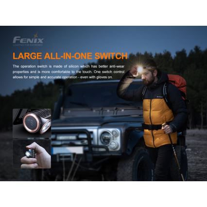 Fenix HM50RV20 - LED Uzlādējama galvas lampa 3xLED/USB/1xCR123A IP68 700 spīdīgs 120 h 700 mAh